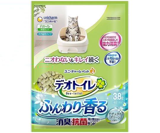 デオトイレ　ふんわり香る消臭・抗菌サンド　ナチュラルグリーンの香り　3.8L