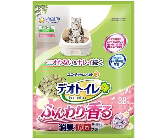 デオトイレ　ふんわり香る消臭・抗菌サンド　ホワイトフローラルの香り　3.8L