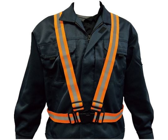 高輝度安全伸縮ベスト　蛍光オレンジ