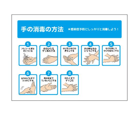 TS-01S　手の消毒の方法　ステッカー　225x300