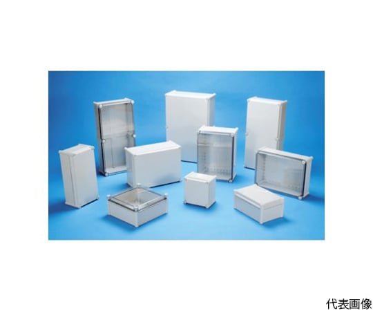 防水・防塵ボックス　透明/ホワイトグレー　190×190×128