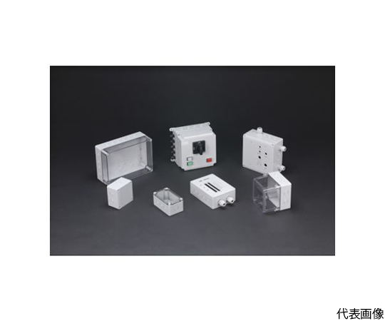 ノックアウト付防水・防塵ボックス　透明/ホワイトグレー　175×175×150