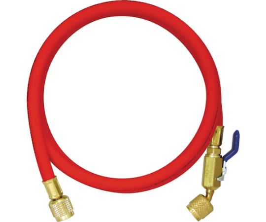 1/4　チャージングホースプラス2　ボールバルブ付　244cm　赤