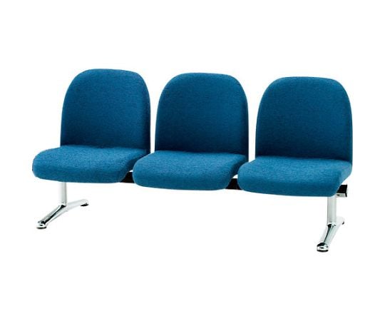 ロビーチェア　背付3人掛　ネイビー