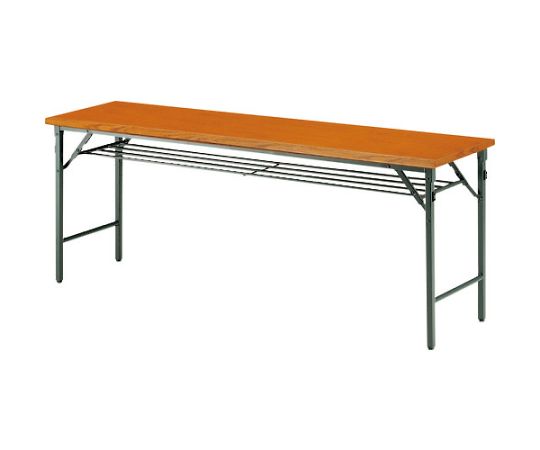 折りたたみテーブル　棚付　1800×600mm　チーク