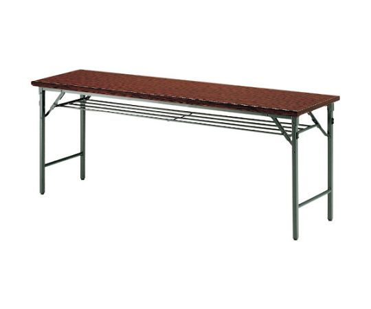 折りたたみテーブル　棚付　1800×900mm　ローズ