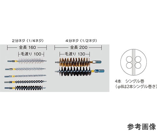 スチールワイヤー配管洗浄用ブラシ　φ22mm