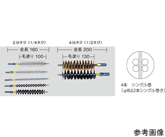 スチールワイヤー配管洗浄用ブラシ　φ300mm