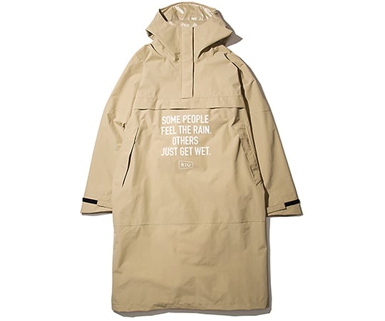 ［取扱停止］KiU（キウ）　レインパーカー　ANORAK　LONG　RAIN　PARKA　SIDE　ZIP　ベージュ　K171-911