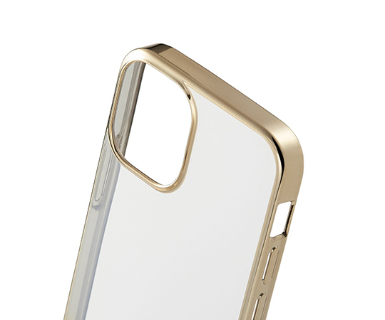 iPhone 12 mini用ソフトケース サイドメッキ 極み ゴールド