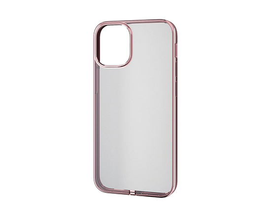 iPhone 12 mini用ソフトケース サイドメッキ 極み ローズゴールド