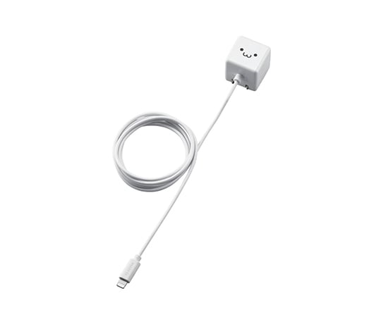 LightningAC充電器　1.0A出力　ケーブル一体　1.5m　ホワイトフェイス