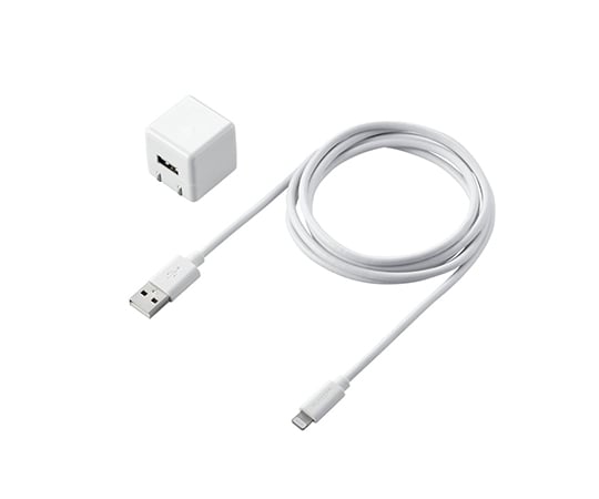 LightningAC充電器　1.0A出力　ケーブル同梱　1.5m　ホワイト