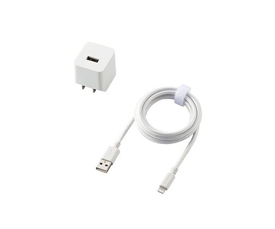 LightningAC充電器　2.4A出力　ケーブル同梱　1.5m　高耐久ケーブル　ホワイト
