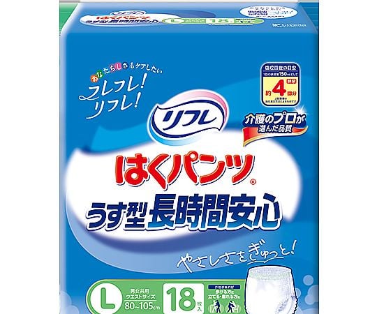 リフレ　はくパンツ　うす型長時間安心　L　18枚×6袋