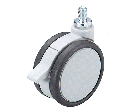 フレスコキャスター　75mm　M10ボルト・ストップ付　グレー