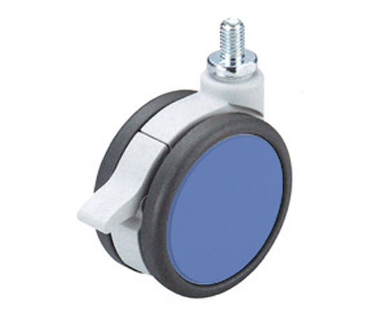 フレスコキャスター　75mm　M10ボルト・ストップ付　ブルー