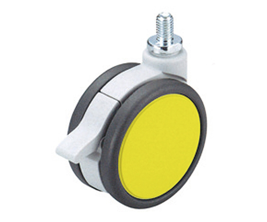 フレスコキャスター　75mm　M10ボルト・ストップ付　イエロー