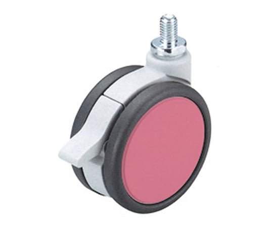 フレスコキャスター　75mm　M10ボルト・ストップ付　ピンク