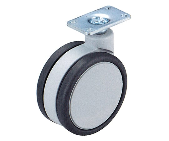 フレスコキャスター　75mm　プレート・ストップ無　グレー