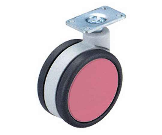 フレスコキャスター　75mm　プレート・ストップ無　ピンク