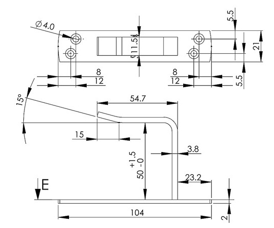 ステン座付貫抜　受　50mm