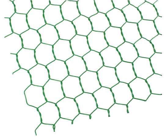 64-7748-92 ビニール亀甲網 #20×16mm×450mm×30m巻 緑 巻売 33968