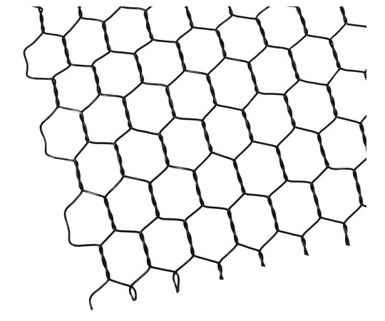 ビニール亀甲網　#20×16mm×450mm×30m巻　黒　巻売