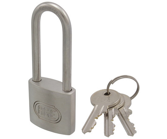 ステンレス製Wロック南京錠　弦長　30mm　3本キー