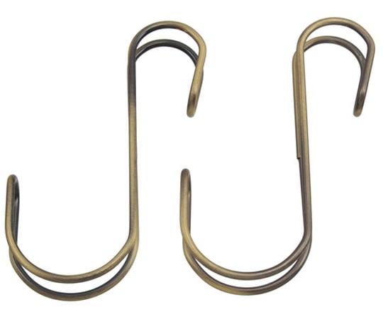 横ブレ安定S字フック　中　ゴールド　2個入