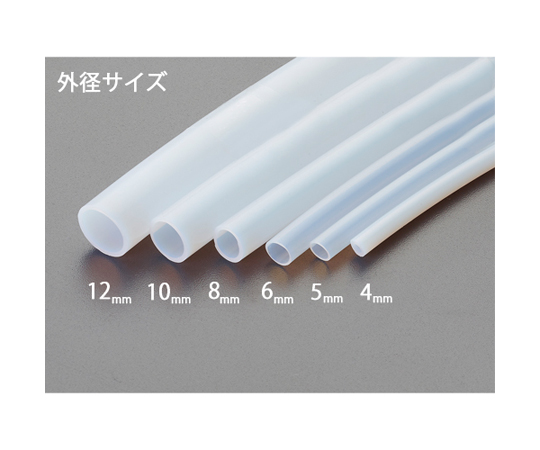 64-7818-39 フッ素樹脂チューブ(PTFE) 8.0/10.0mm×2m EA125FK-810