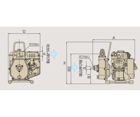 2.4PS/40mm エンジンポンプ(4ｻｲｸﾙ)　EA345K-15