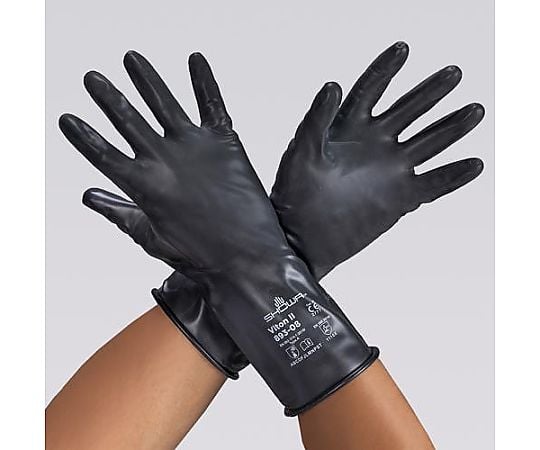 [Ｍ/300mm] 手袋(耐塩素系溶剤/ﾊﾞｲﾄﾝｺﾞﾑ製)