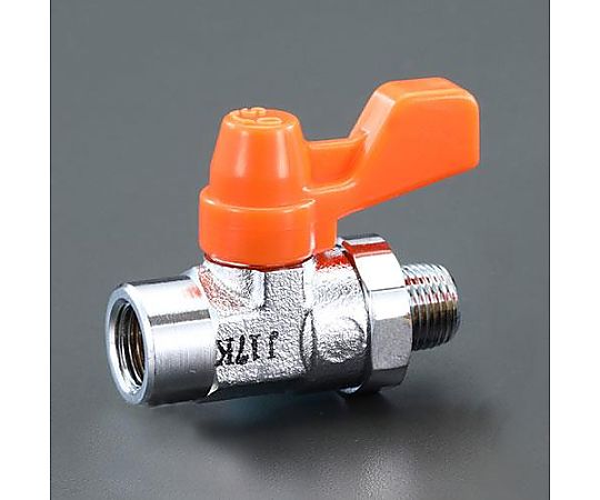 Rc1/8"xR 1/8" ミニボールバルブ(ﾒｯｷ付)