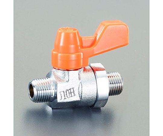 R 1/4" ミニボールバルブ(ﾒｯｷ付)