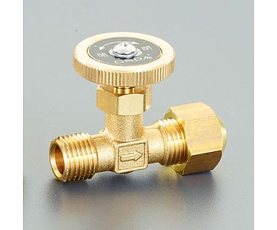 R 1/4"x 8mm ﾆｰﾄﾞﾙﾊﾞﾙﾌﾞ(黄銅ﾊﾝﾄﾞﾙ/ﾌﾚｱｰﾅｯﾄ