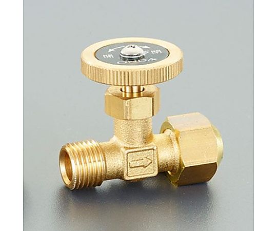 R 1/4"x 8mm ﾆｰﾄﾞﾙﾊﾞﾙﾌﾞ(黄銅ﾊﾝﾄﾞﾙ/ﾌﾚｱｰﾅｯﾄ