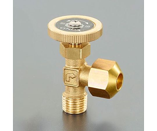 R 1/4" ﾆｰﾄﾞﾙﾊﾞﾙﾌﾞ(黄銅ﾊﾝﾄﾞﾙ/ﾌﾚｱｰﾅｯﾄ付)