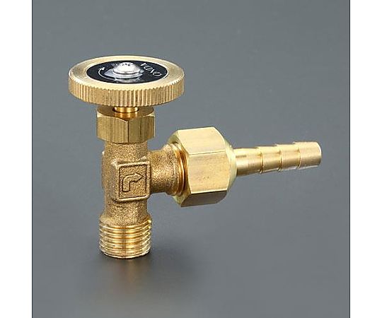 R 1/4" ﾆｰﾄﾞﾙﾊﾞﾙﾌﾞ(黄銅ﾊﾝﾄﾞﾙ/ﾎｰｽﾆｯﾌﾟﾙ付)