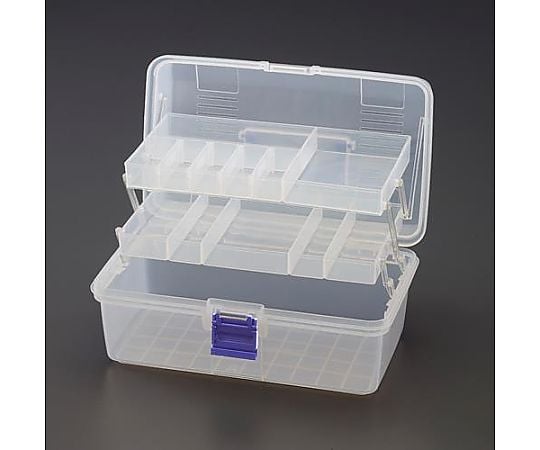 342x211x161mm 工具箱(2段皿付/ｸﾘｱｰ)