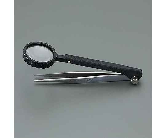 135mm ピンセット(ｽﾃﾝﾚｽ製/x4.5ﾙｰﾍﾟ付)