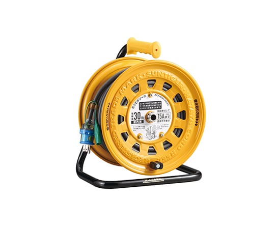 AC125V/15A/30m ｺｰﾄﾞﾘｰﾙ(漏電遮断器/ｱｰｽ付)　EA815BG-30