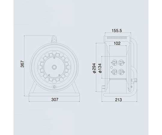 AC125V/15A/30m ｺｰﾄﾞﾘｰﾙ(漏電遮断器/ｱｰｽ付)　EA815BG-30