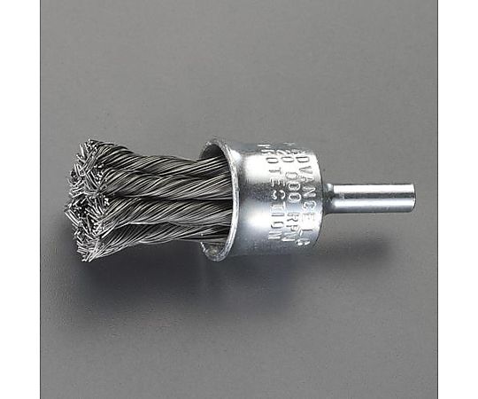 20.0mm/6.35mm軸 ｴﾝﾄﾞ型軸付ﾌﾞﾗｼ(ｽﾁｰﾙ製)