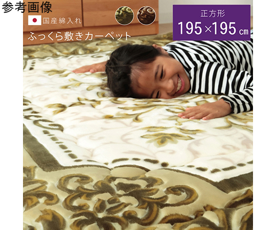 国産固綿40mm使用 ラグ ふっくら極厚敷き布団 『シャルマン』 グリーン 約195×245cm