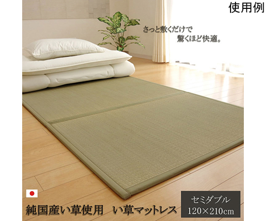 マットレス　セミダブル　三つ折り　い草　置き畳　国産　『い草マットレス』　約120×210cm　（裏：不織布）