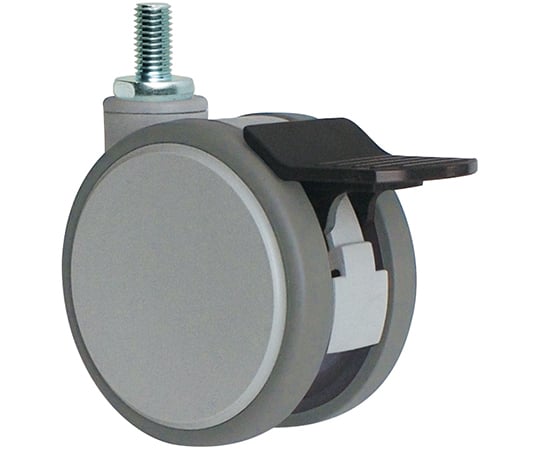 静音　双輪キャスター　φ75　自在S付　ネジ式　（大）レバー