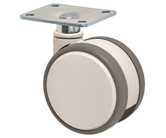 静音　双輪キャスター　φ75　自在　プレート式