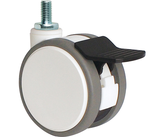 静音　双輪キャスター　φ75　自在S付　ネジ式　（大）レバー