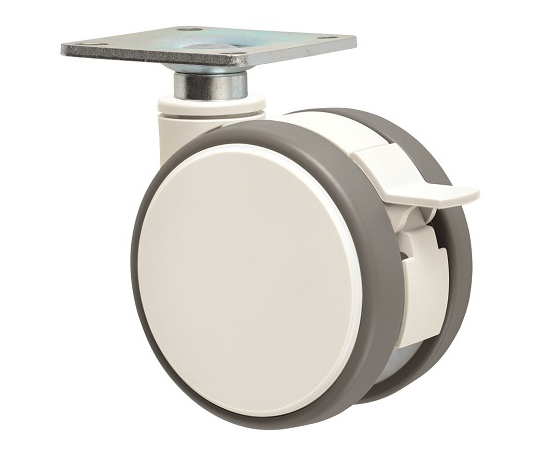 静音　双輪キャスター　φ100　自在ダブルS付　プレート式